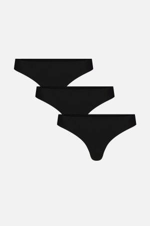 Base Low Thong in Black (Pack)